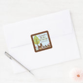 Baby Herten Triplets Meervoudige Baby shower Invit Vierkante Sticker (Envelop)