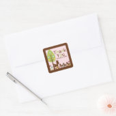 Baby Herten Triplets Meervoudige Baby shower Invit Vierkante Sticker (Envelop)