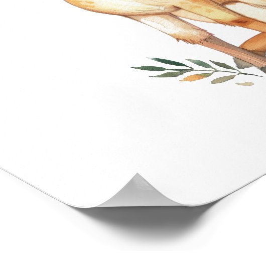 Baby Herten Waterverf Kwekerij Print Digitaal Gedr (Hoek)