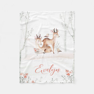 Baby Herten Woodland Deken   30x40 fleece
