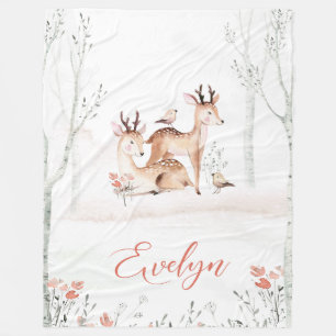 Baby Herten Woodland Deken   60x80 fleece
