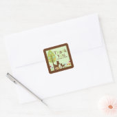Baby Hertenneutraal Baby shower Uitnodiging Vierkante Sticker (Envelop)