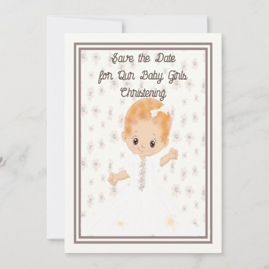 Baby het Christening sparen de Datum Illustreerde Save The Date (Voorkant)