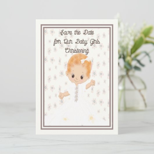 Baby het Christening sparen de Datum Illustreerde Save The Date (Staand voorkant)