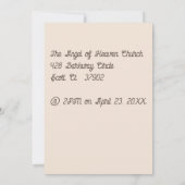 Baby het Christening sparen de Datum Illustreerde Save The Date (Achterkant)