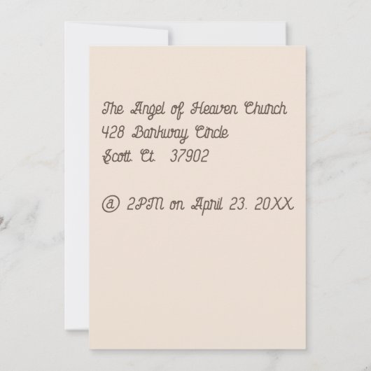 Baby het Christening sparen de Datum Illustreerde Save The Date (Achterkant)