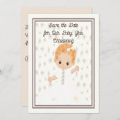 Baby het Christening sparen de Datum Illustreerde Save The Date (Voorkant / Achterkant)