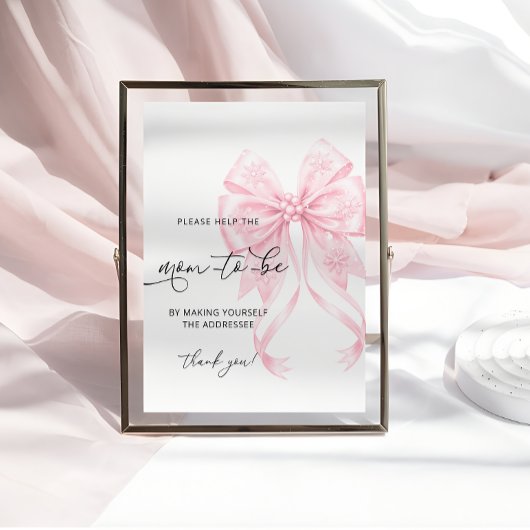Baby Het Cold Bow-Baby shower adresseert een envel Poster