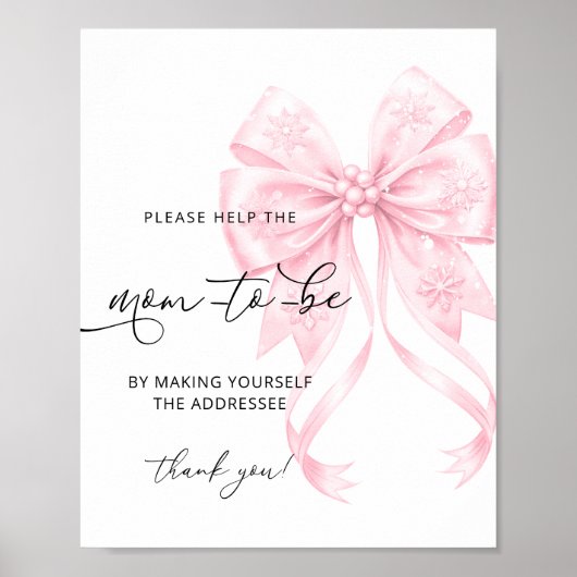 Baby Het Cold Bow-Baby shower adresseert een envel Poster (Voorkant)