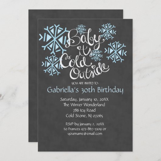 Baby Het is buiten de uitnodiging om koud (Voorkant / Achterkant)