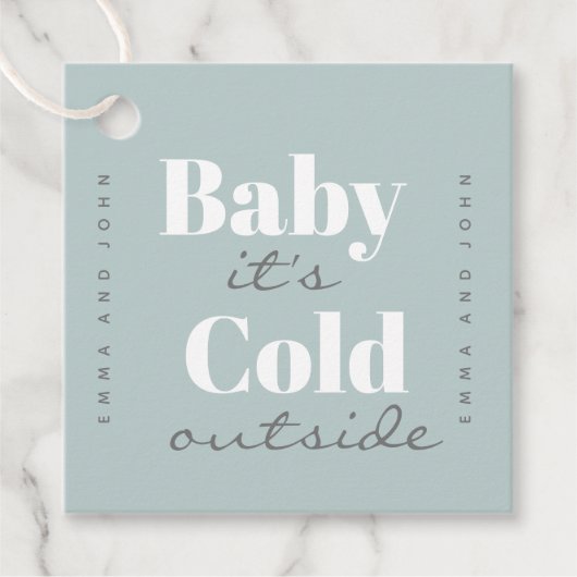 Baby het is buiten koud bedankjes labels (Voorkant)