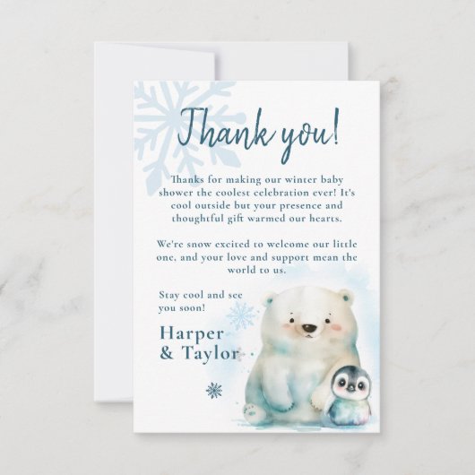 Baby Het is buiten koud Bedankkaart (Voorkant)