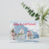 Baby Het is buiten koud Briefkaart (Staand voorkant)