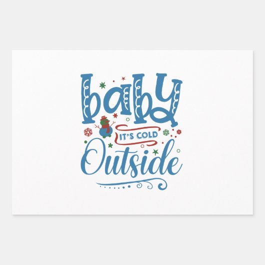 Baby Het is buiten koud Inpakpapier Vel (Voorkant)