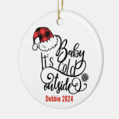 Baby Het is buiten koud Keramisch Ornament (Links)