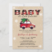Baby Het is buiten koud | KerstBaby shower Kaart (Voorkant)
