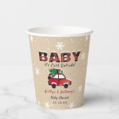 Baby Het is buiten koud | KerstBaby shower Papieren Bekers (Achterkant)