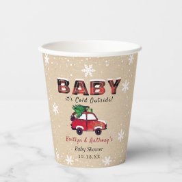 Baby Het is buiten koud | KerstBaby shower Papieren Bekers