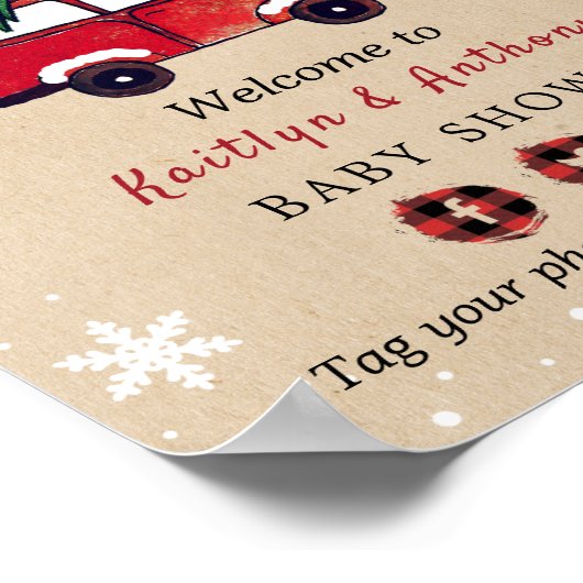 Baby Het is buiten koud | KerstBaby shower Poster (Hoek)