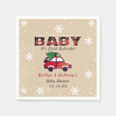 Baby Het is buiten koud | KerstBaby shower Servet (Voorkant)