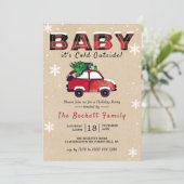 Baby Het is buiten koud | Kerstfeestdag Kaart (Staand voorkant)