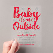Baby Het is buiten koud | kerstfeestfeest Acryl Uitnodigingen (Insitu (Draagbaar))