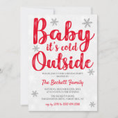 Baby Het is buiten koud | kerstfeestfeest Kaart (Voorkant)