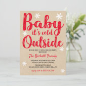 Baby Het is buiten koud | kerstfeestfeest Kaart (Staand voorkant)