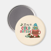 Baby Het is buiten koud | Kerstgnoom Magneet (Voorkant / Achterkant)