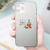 Baby Het is buiten koud | Kerstgnoom Sticker (Telefoon)