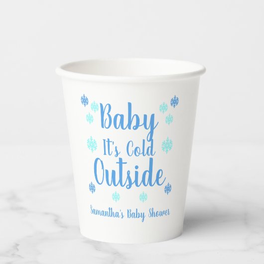 Baby Het is buiten koud Papieren Bekers (Voorkant)