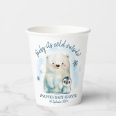 Baby Het is buiten koud Papieren Bekers (Achterkant)