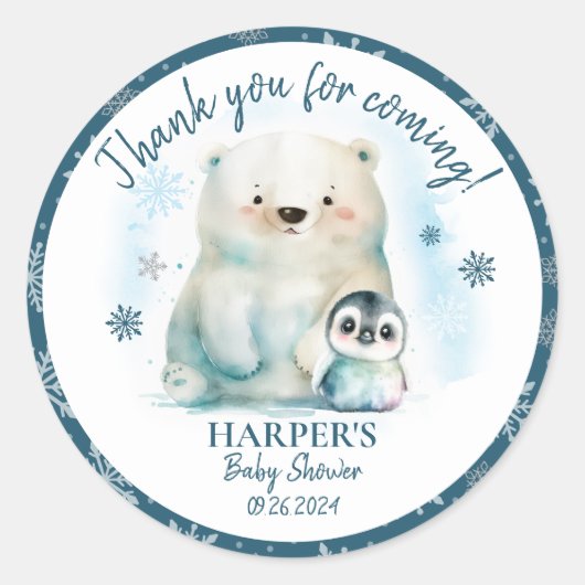 Baby Het is buiten koud Ronde Sticker (Voorkant)