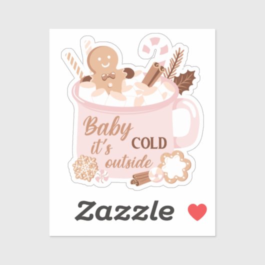 Baby Het is buiten koud Sticker (Vel)