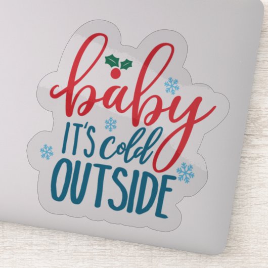 Baby Het is buiten koud - transparante sticker (Detail)
