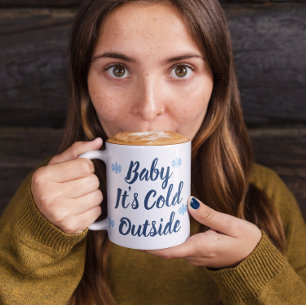 Baby Het is buiten koud Tweekleurige Koffiemok