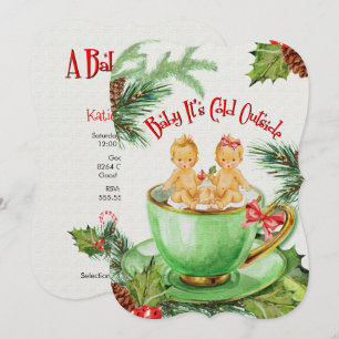 Baby Het is buiten koud Uitnodiging tot Baby sho