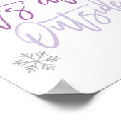 Baby Het is buiten koud | Zilver Glitter Paars Poster (Hoek)