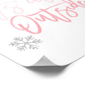 Baby Het is buiten koud | Zilver Glitter Pink Poster (Hoek)