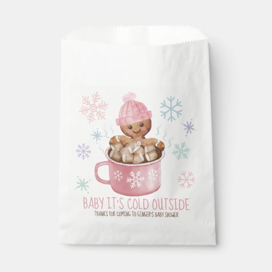 Baby Het is Cold Cookie & Ccoa Girl Baby shower Bedankzakje (Voorkant)