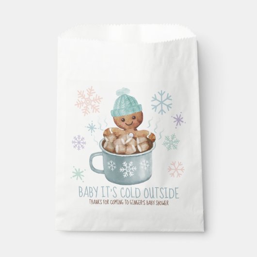 Baby Het is Cold Cookie & Cocoa Boy Baby shower Bedankzakje (Voorkant)
