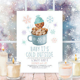 Baby Het is Cold Cookies & Cocoa Boy Baby shower Kaart