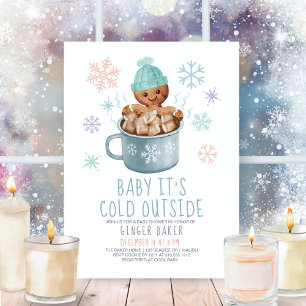 Baby Het is Cold Cookies & Cocoa Boy Baby shower Kaart