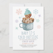 Baby Het is Cold Cookies & Cocoa Boy Baby shower Kaart (Voorkant)