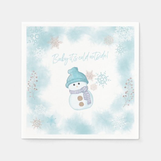 Baby Het is Cold Outside Baby shower Paper Napkin Servet (Voorkant)