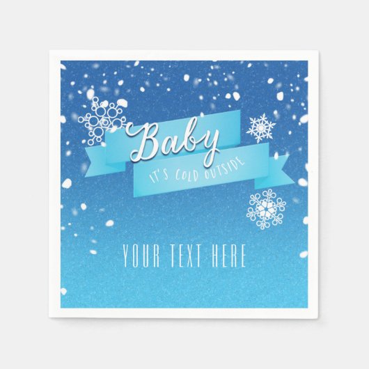 Baby het is Cold Outside Holiday Kerstmis Napkins Servetten (Voorkant)