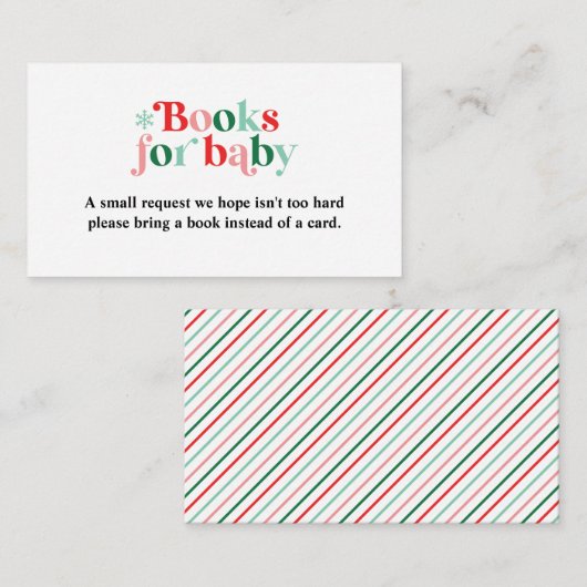 Baby het is Cold Retro Baby shower Boek Aanvraag Informatiekaartje (Voorkant / Achterkant)