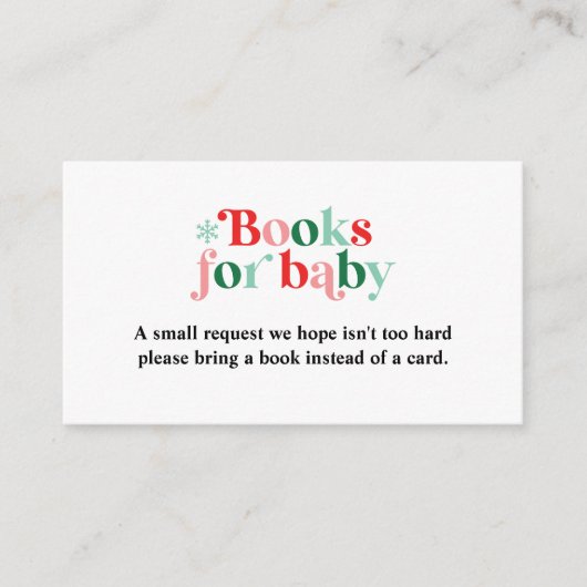 Baby het is Cold Retro Baby shower Boek Aanvraag Informatiekaartje (Voorkant)