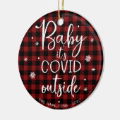 Baby Het is Covid Buiten Pandemic Funny Kerstmis Keramisch Ornament (Links)