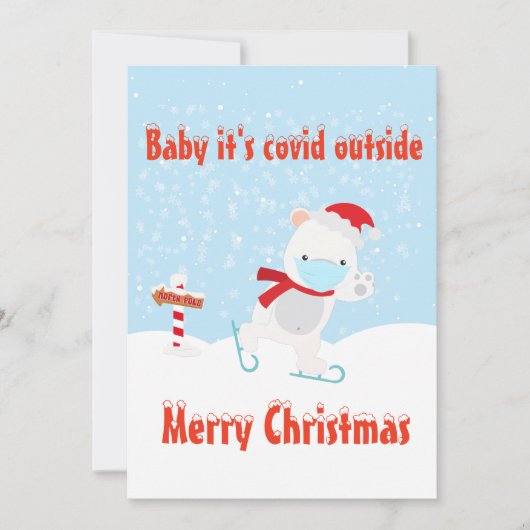 Baby Het is Covid Outside Polar Beer 2020 Feestdagenkaart (Voorkant)